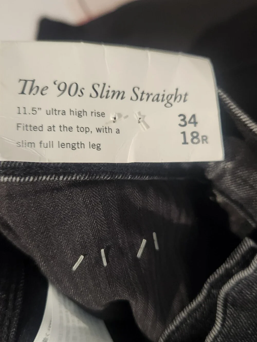 Abercrombie & Fitch The 90's Slim Straight Ultra High Rise Crossover Jeans 18/34
